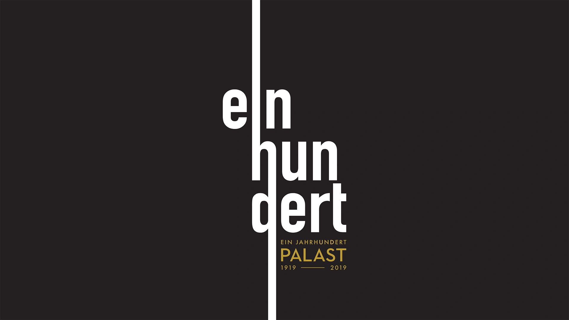 Ein Bild zeigt das Logo der Kampagne "100 Jahre Palast" des Friedrichstadtpalast Berlin