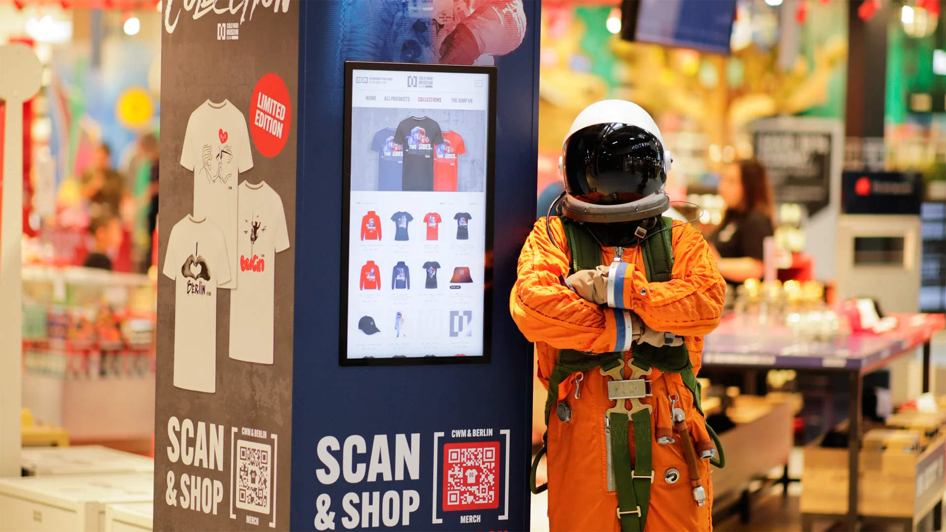 A picture shows an astronaut in the Cold War Museum.