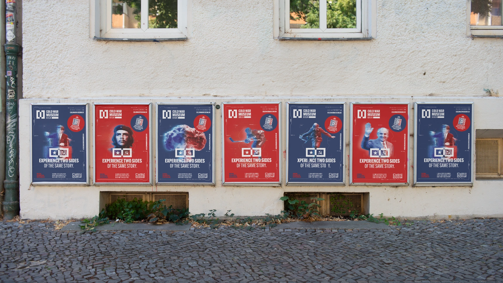 One picture shows a poster of the Cold War Museum in Berlin.