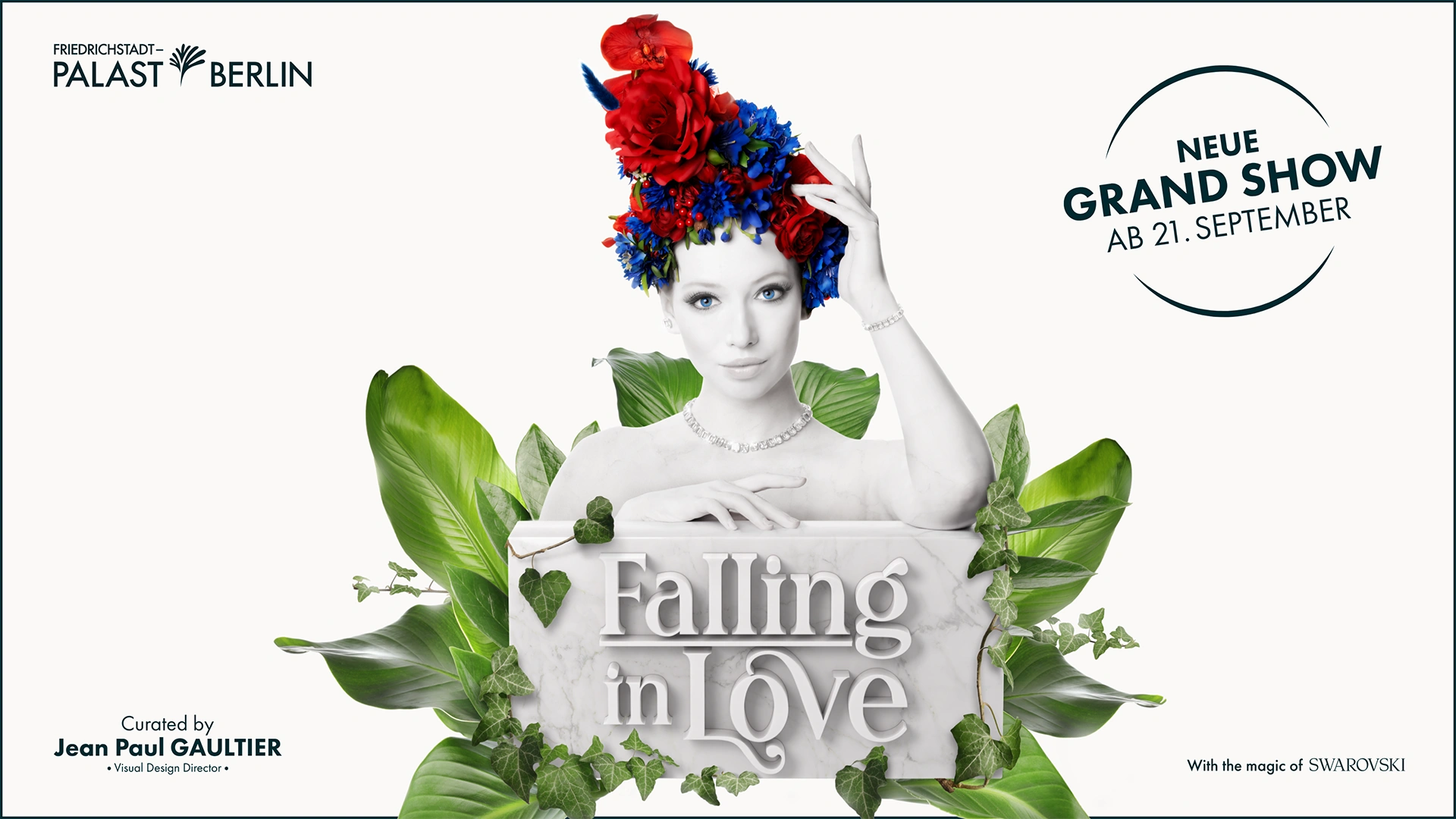 One picture shows the motif of the new Grand Show "Falling in Love" at the Friedrichstadt Palast Berlin.