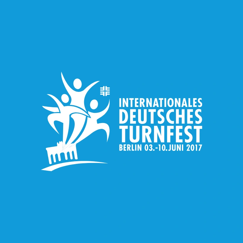 One picture shows the blue logo of the "International German Gymnastics Festival".