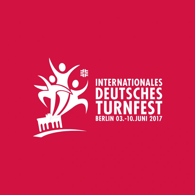 One picture shows the red logo of the "International German Gymnastics Festival".