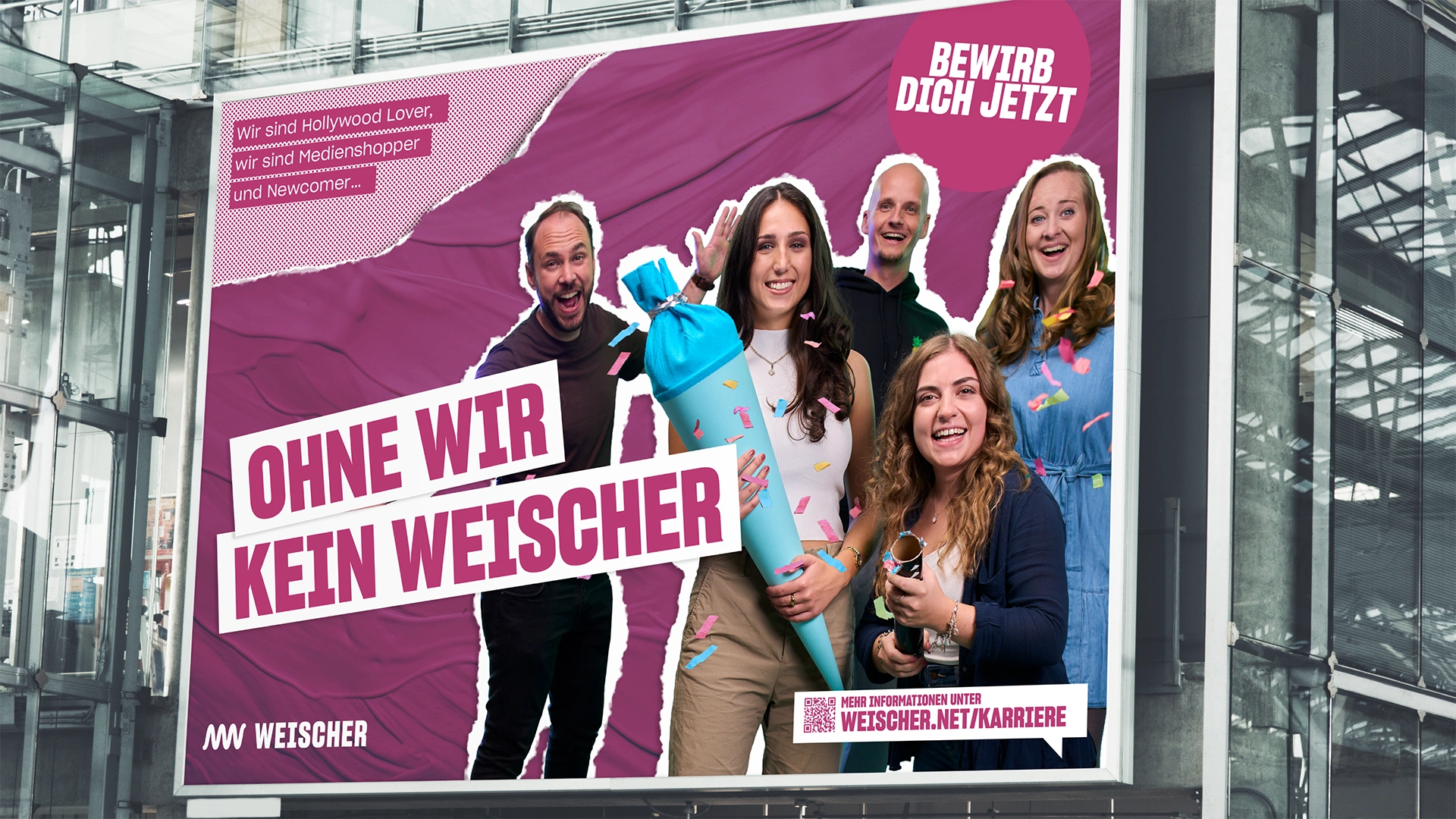 Ein Bild zeigt ein Poster der Employer Branding Kampagne "Ohne wir kein Werischer" der Weischer GmbH."